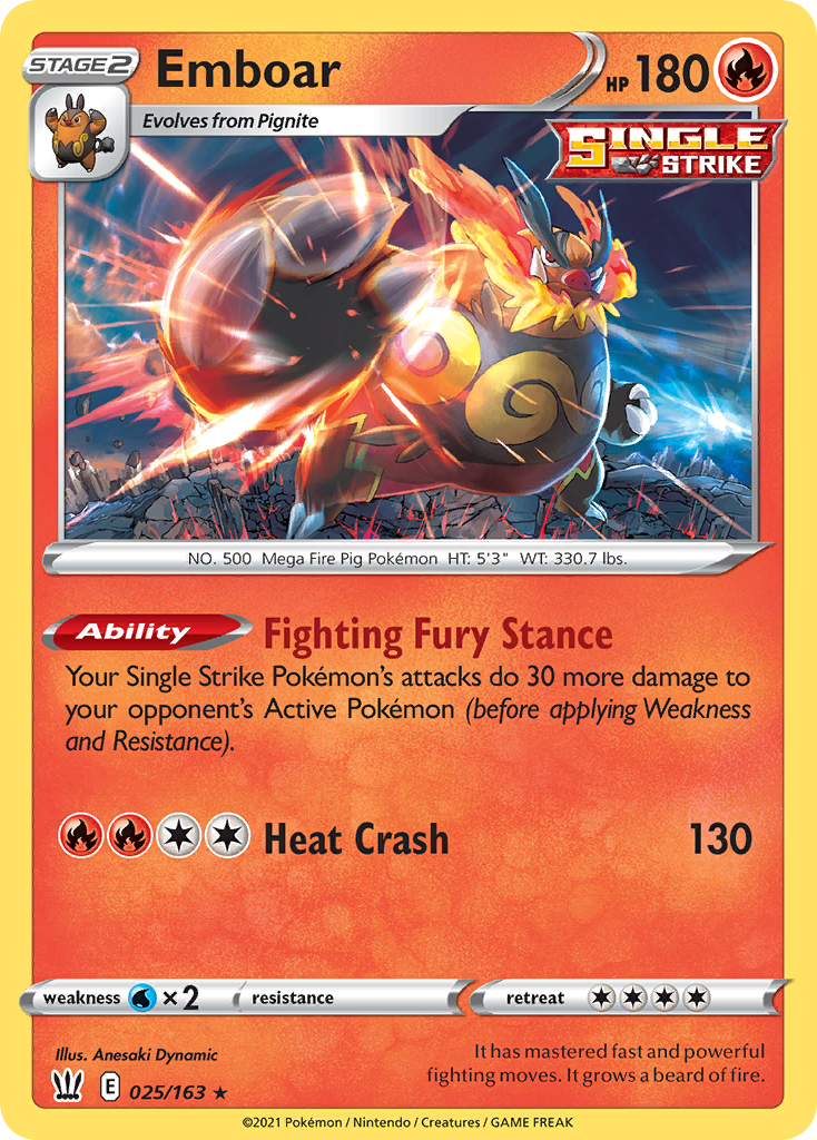 Emboar 025/183 Rare Holo