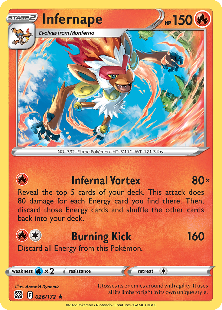 Infernape 026/186 Rare Holo