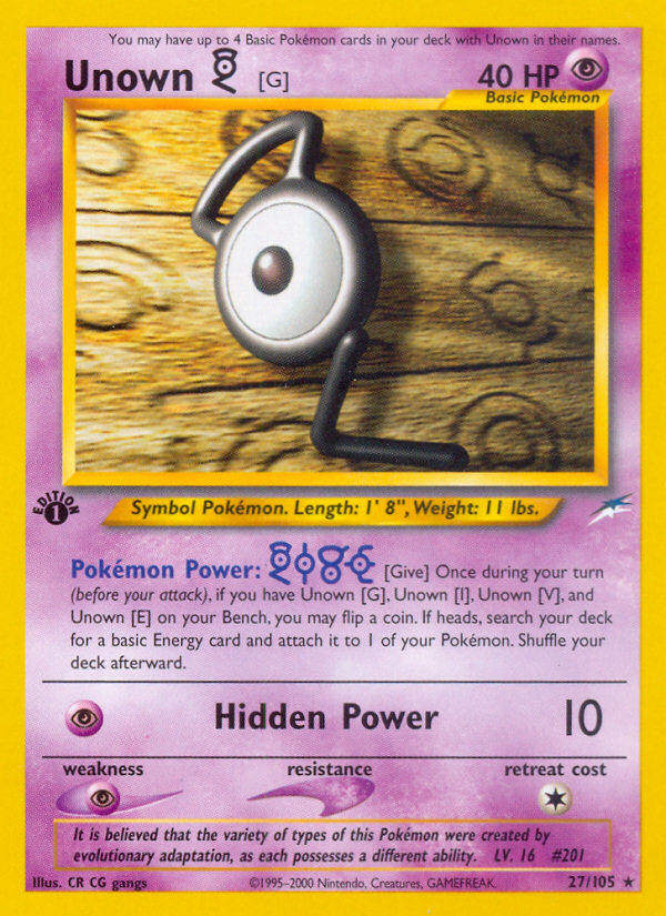 Unown [G] 027/113 Rare