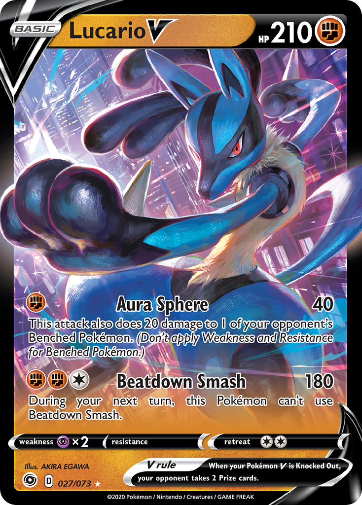 Lucario V 027/80 Rare Holo V
