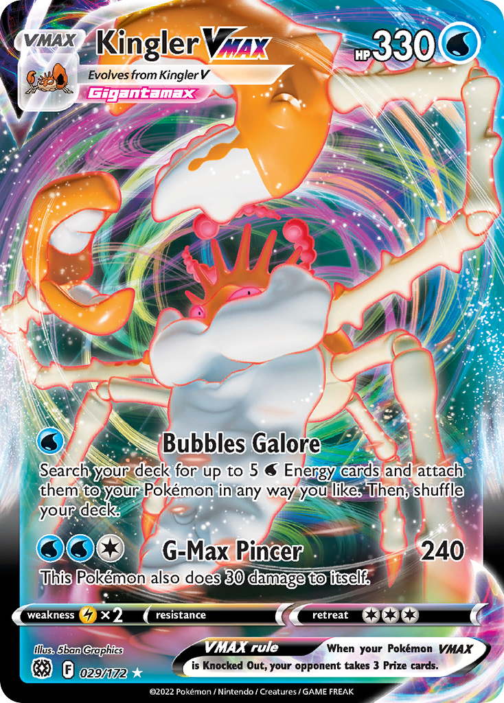 Kingler VMAX 029/186 Rare Holo VMAX