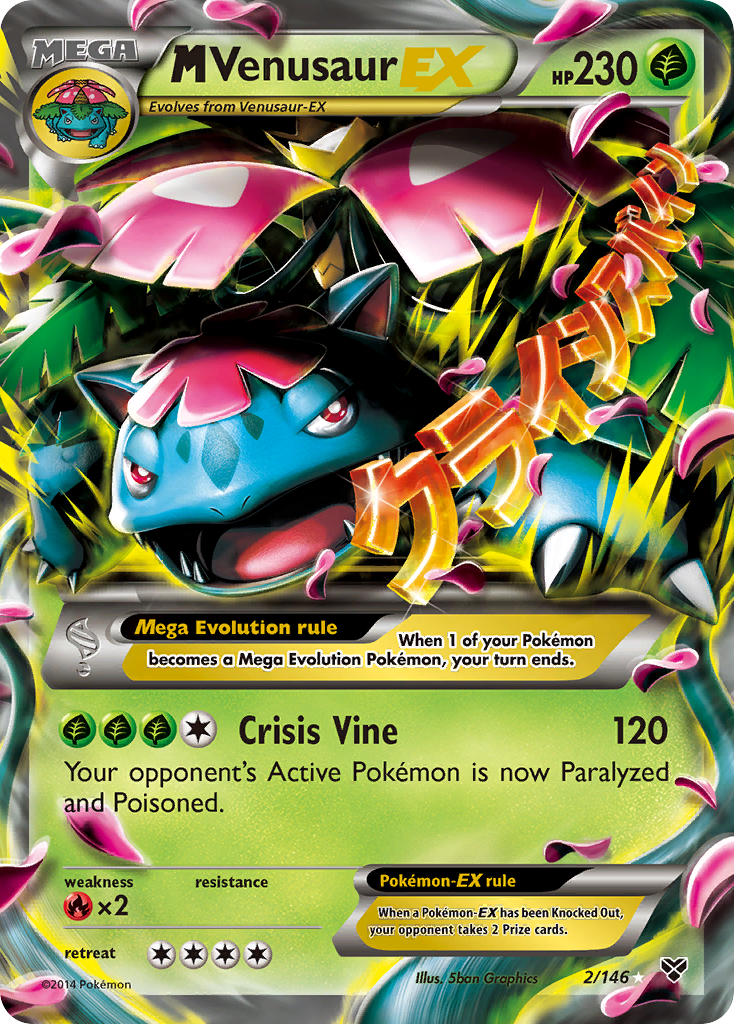M Venusaur-EX 002/146 Rare Holo EX