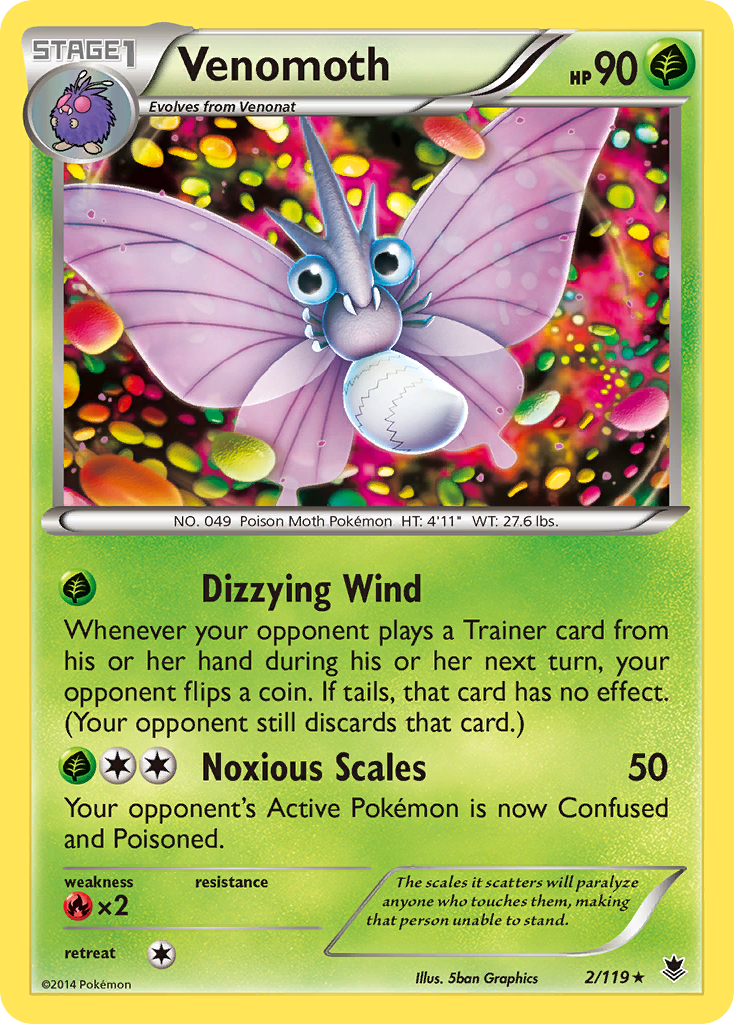 Venomoth 002/124 Rare