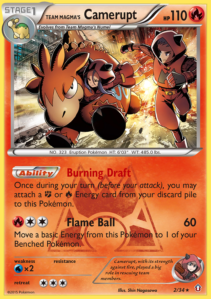 Team Magma's Camerupt 002/34 Rare Holo