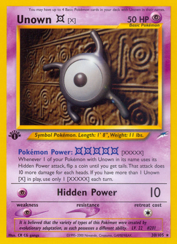 Unown [X] 030/113 Rare