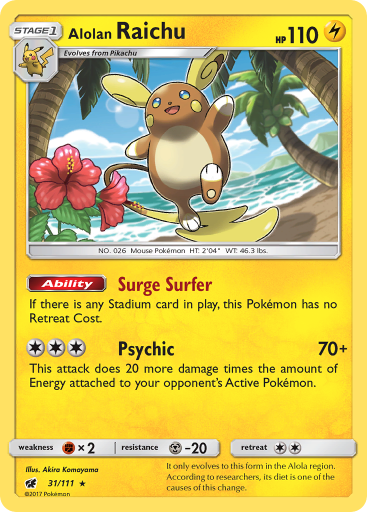 Alolan Raichu 031/126 Rare Holo