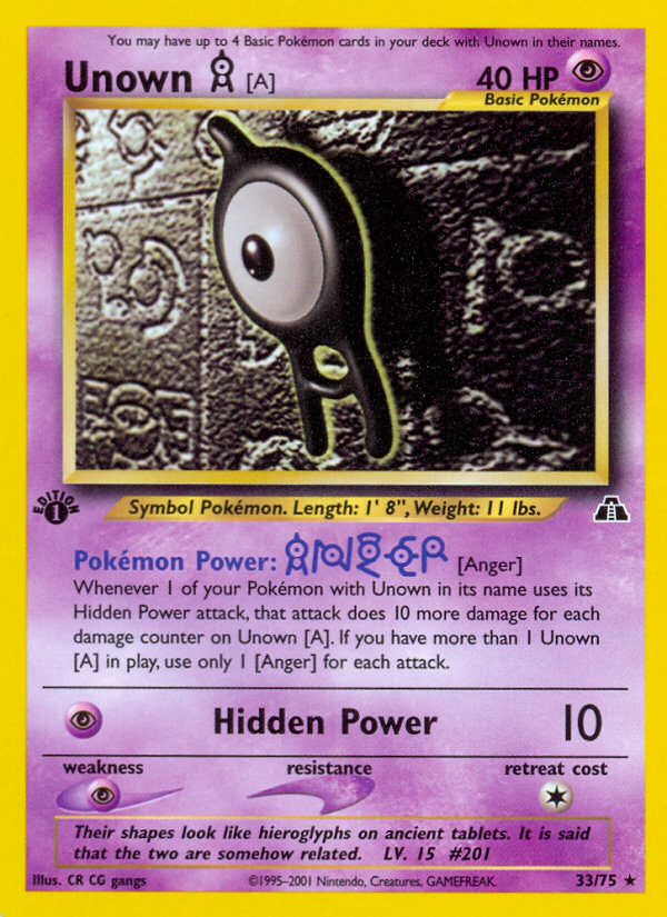 Unown [A] 033/75 Rare