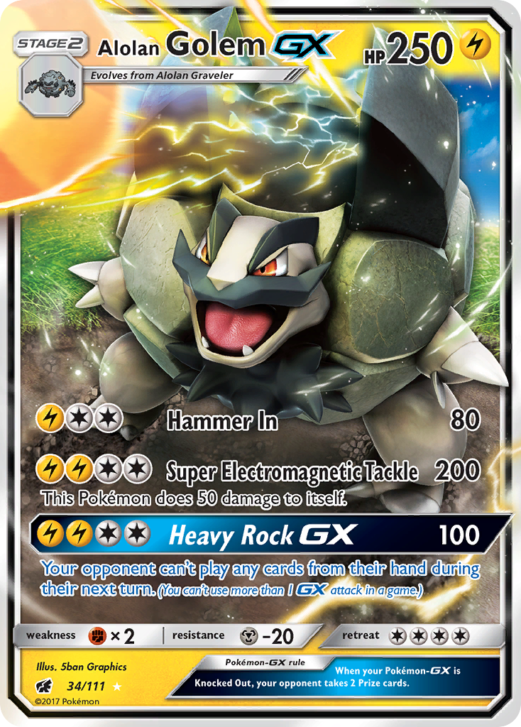 Alolan Golem-GX 034/126 Rare Holo GX