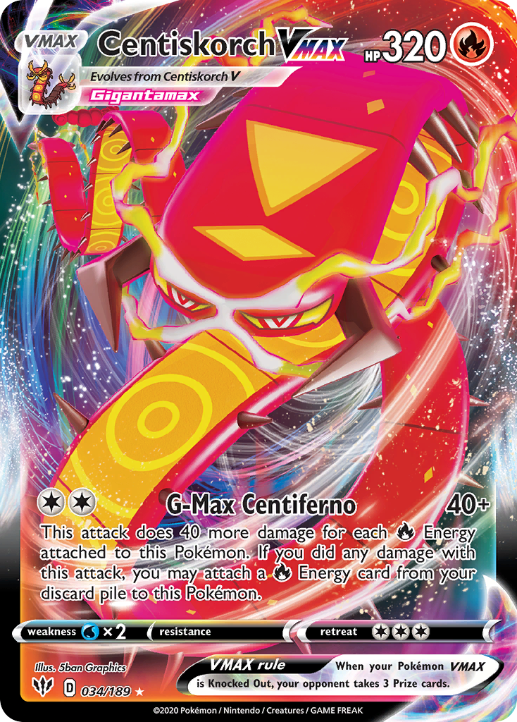 Centiskorch VMAX 034/201 Rare Holo VMAX
