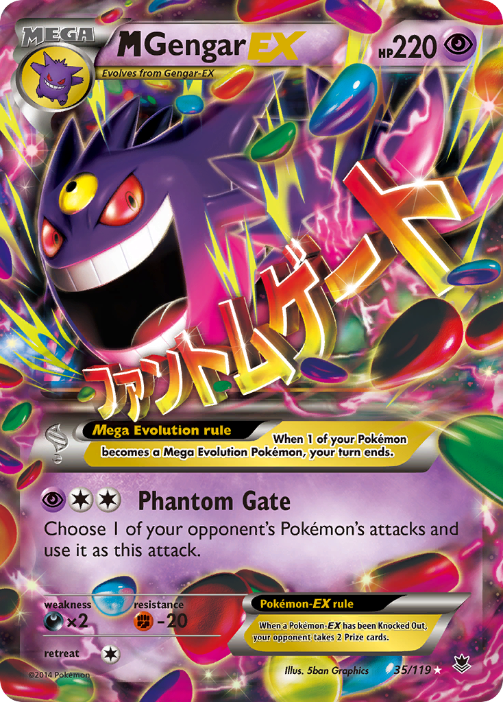 M Gengar-EX 035/124 Rare Holo EX