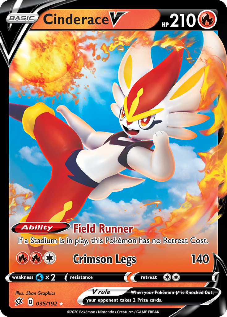 Cinderace V 035/209 Rare Holo V