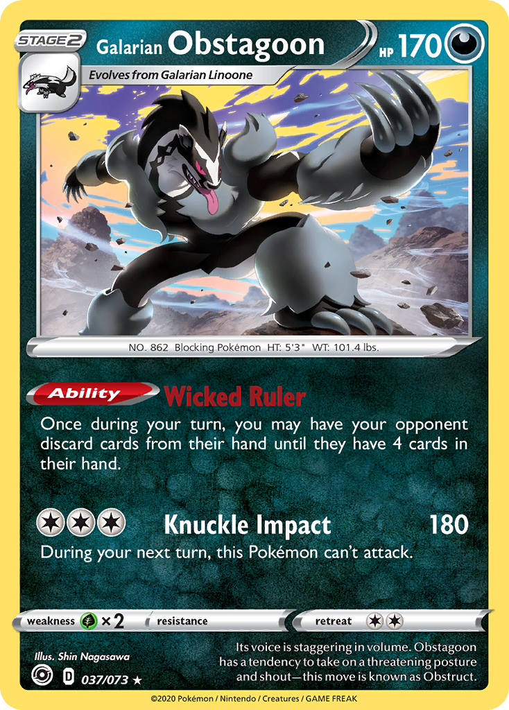 Galarian Obstagoon 037/80 Rare Holo