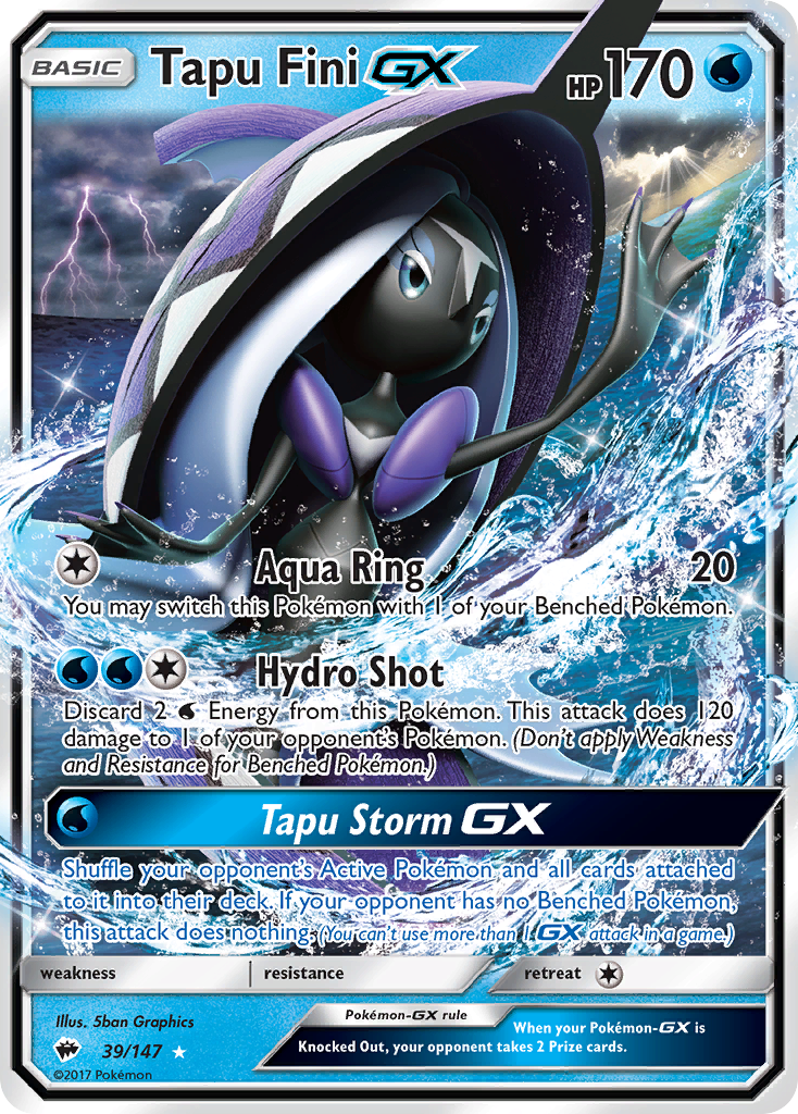 Tapu Fini-GX 039/177 Rare Holo GX
