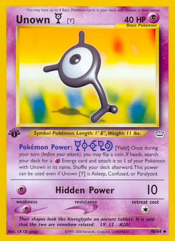 Unown [Y] 040/66 Uncommon