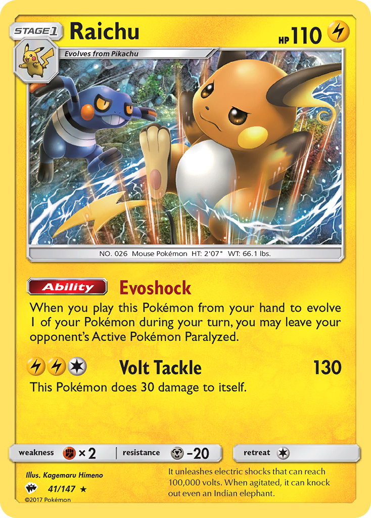 Raichu 041/177 Rare Holo