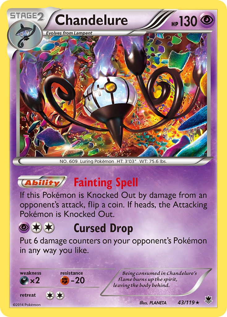Chandelure 043/124 Rare Holo