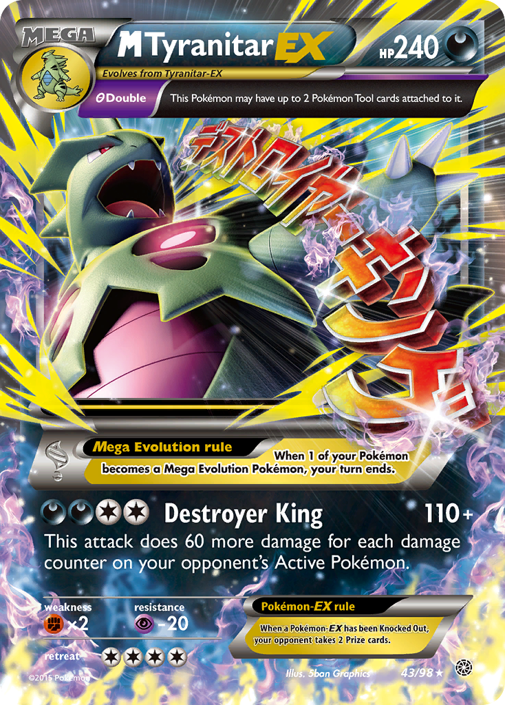 M Tyranitar-EX 043/100 Rare Holo EX