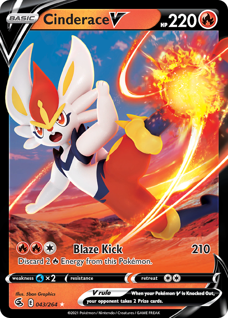 Cinderace V 043/284 Rare Holo V