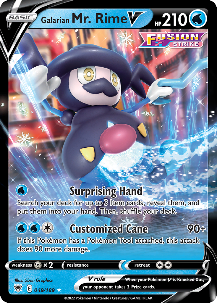 Galarian Mr. Rime V 049/216 Rare Holo V