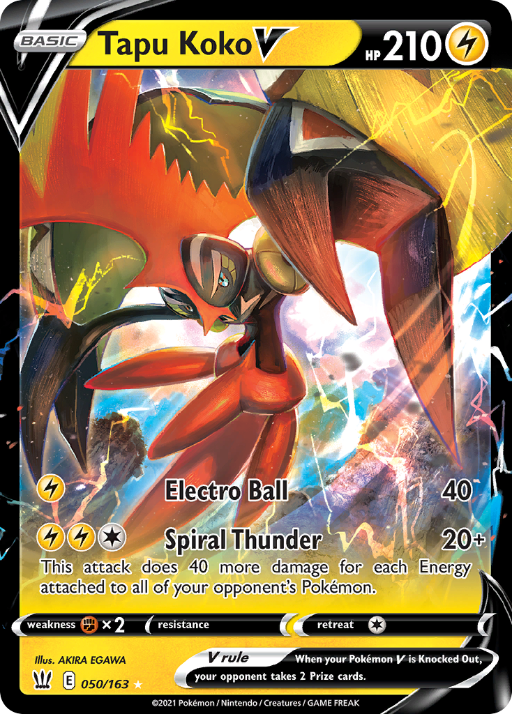 Tapu Koko V 050/183 Rare Holo V