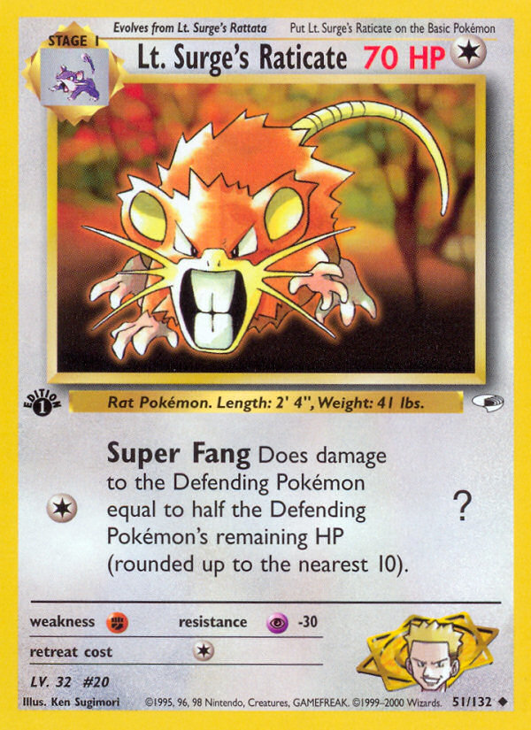 Lt. Surge's Raticate 051/132 Uncommon