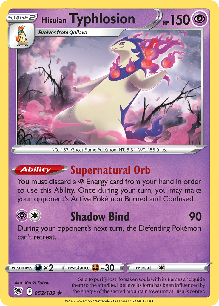 Hisuian Typhlosion 052/216 Rare Holo