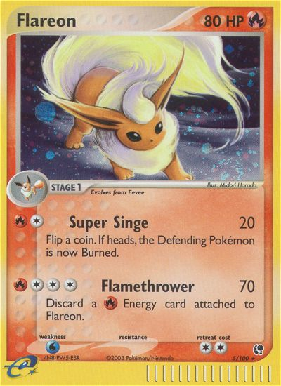 Flareon 005/100 Rare Holo
