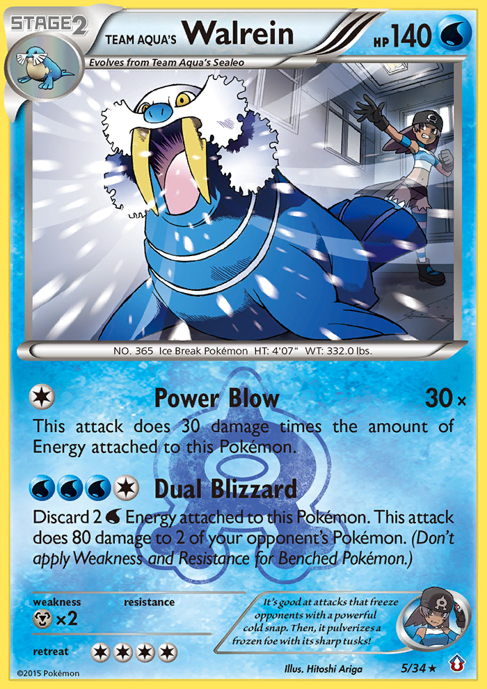 Team Aqua's Walrein 005/34 Rare Holo