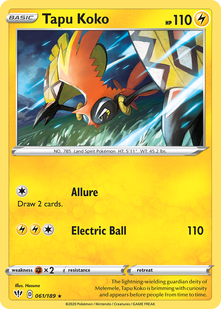 Tapu Koko 061/201 Rare Holo