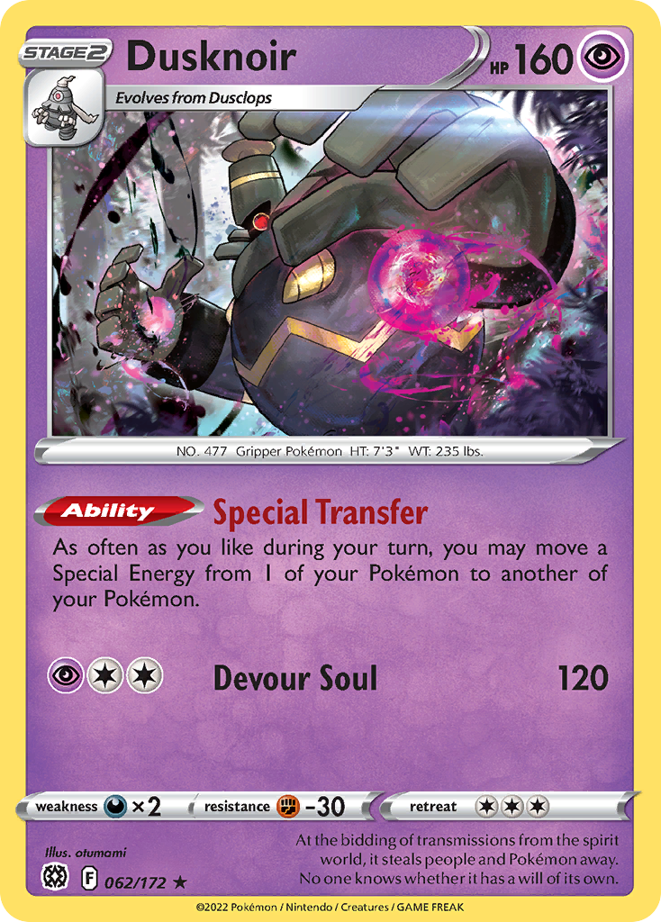 Dusknoir 062/186 Rare Holo