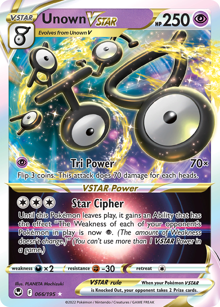 Unown VSTAR 066/215 Rare Holo VSTAR