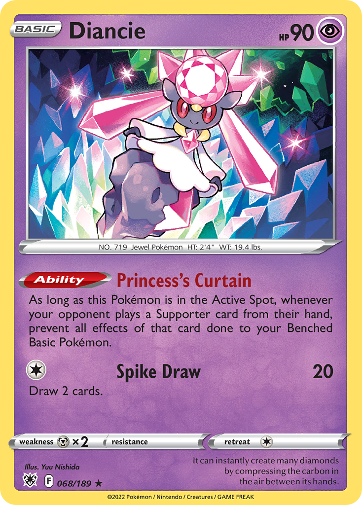 Diancie 068/216 Rare Holo