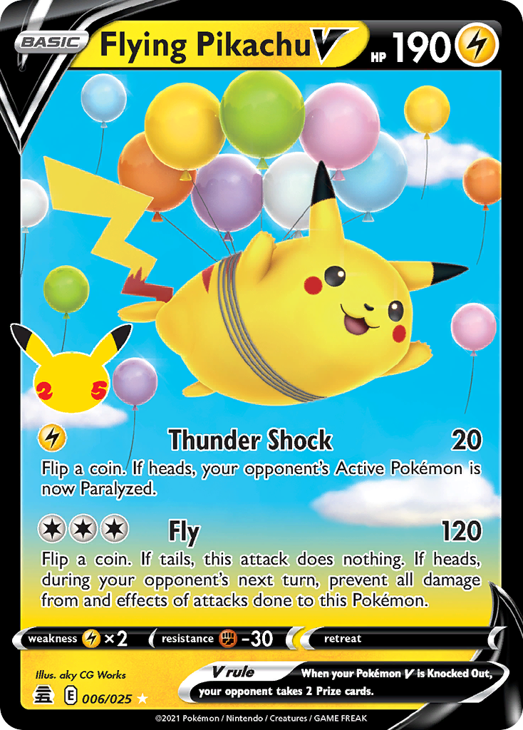 Flying Pikachu V 006/25 Rare Holo V