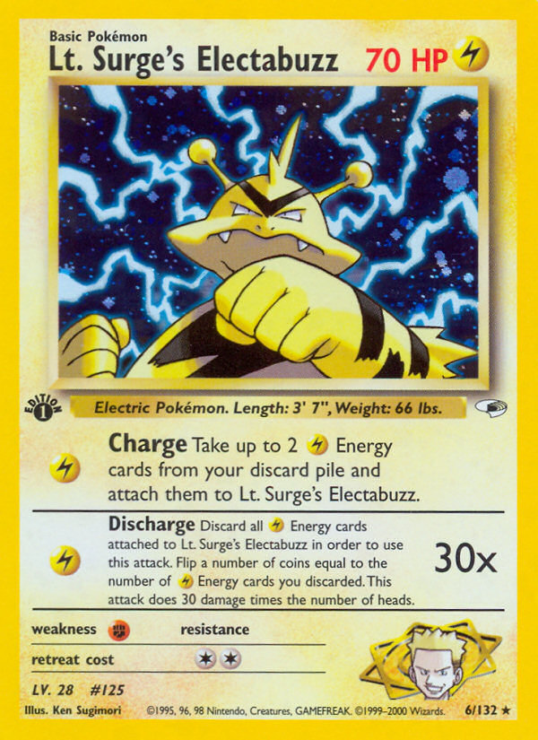 Lt. Surge's Electabuzz 006/132 Rare Holo