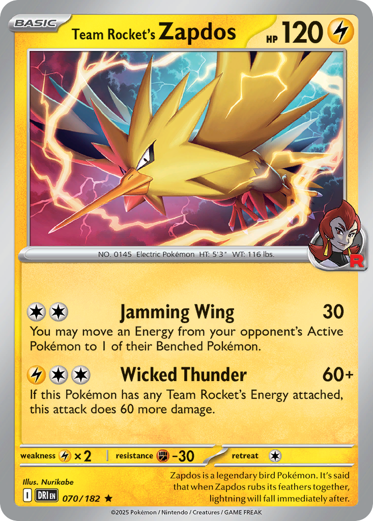 Team Rocket's Zapdos 070/244 Rare