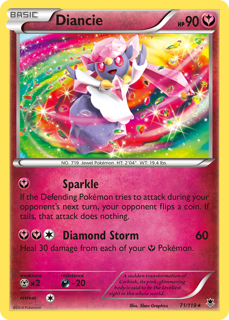 Diancie 071/124 Rare Holo