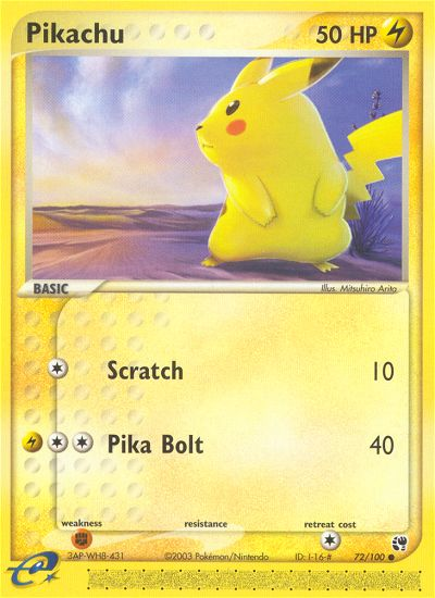 Pikachu 072/100 Common