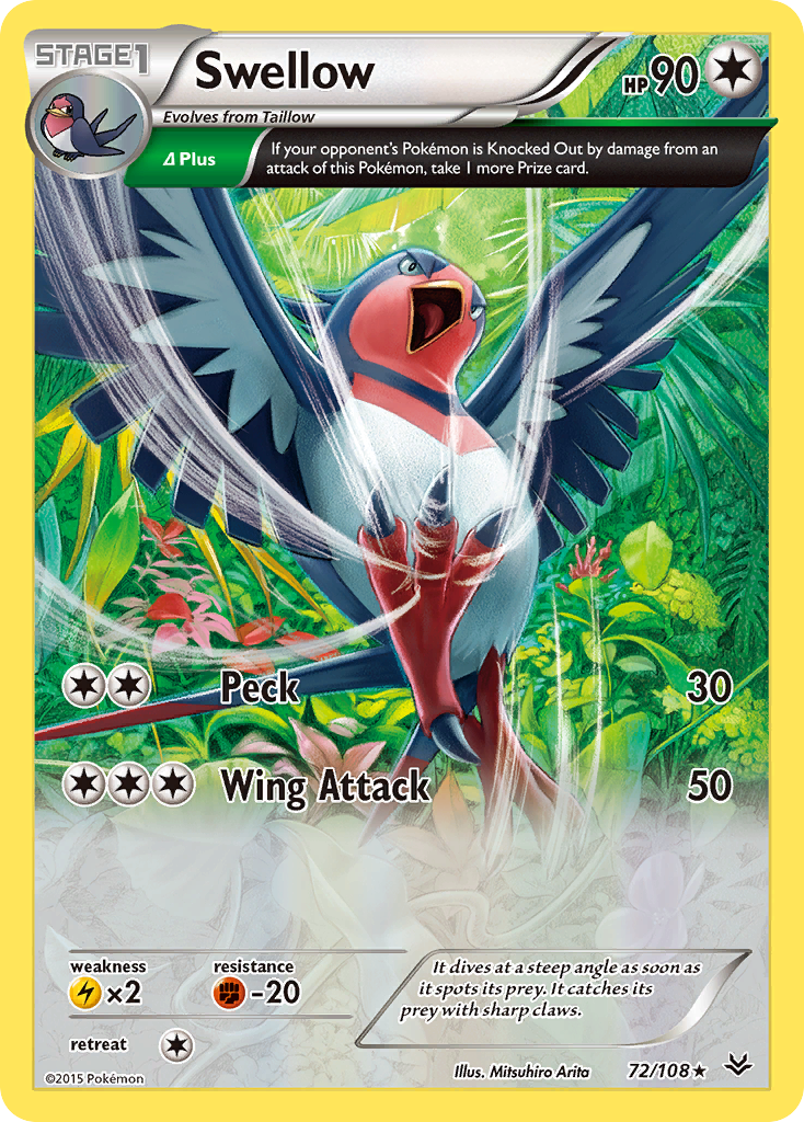 Swellow 072/112 Rare Holo