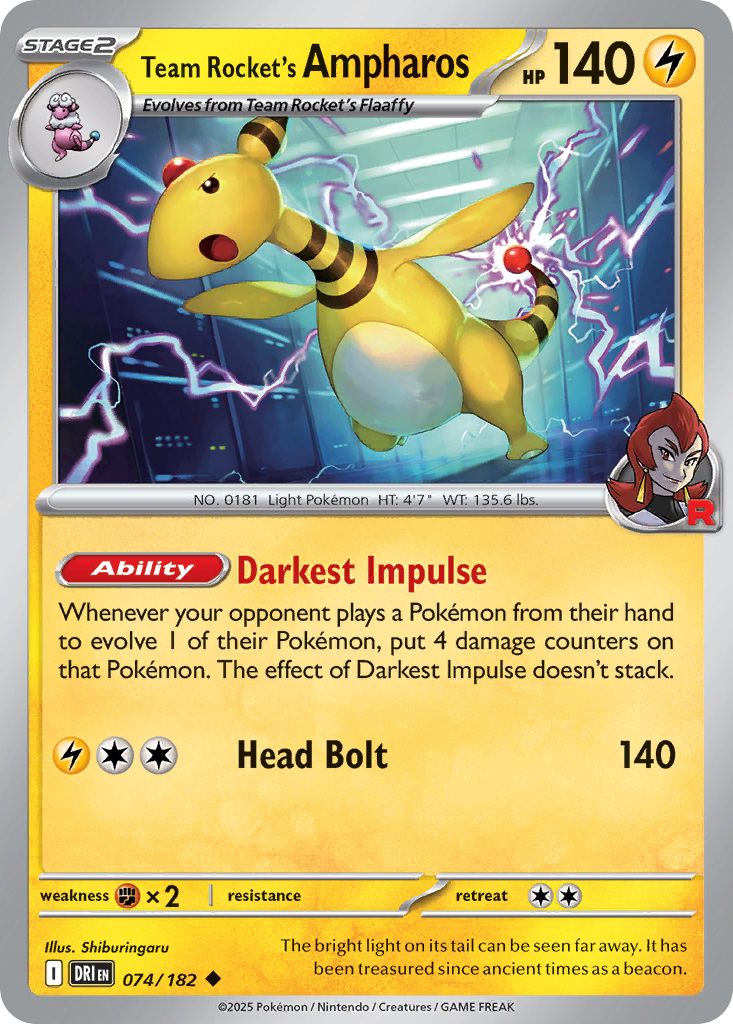 Team Rocket's Ampharos 074/244 Uncommon