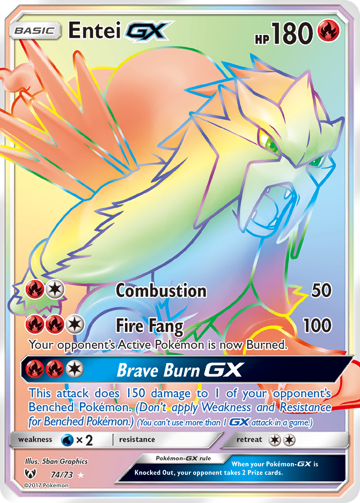 Entei-GX 074/81 Rare Rainbow