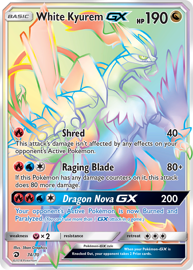 White Kyurem-GX 074/80 Rare Rainbow