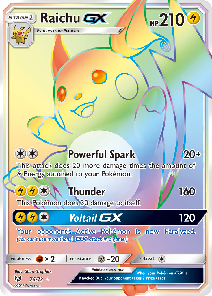 Raichu-GX 075/81 Rare Rainbow