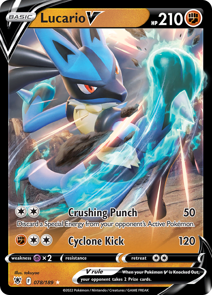 Lucario V 078/216 Rare Holo V
