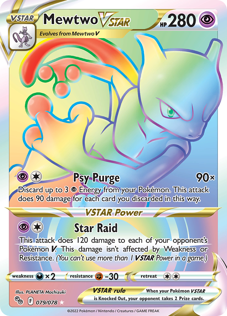 Mewtwo VSTAR 079/88 Rare Rainbow