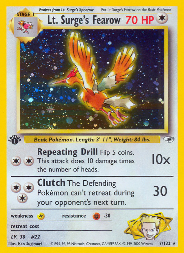 Lt. Surge's Fearow 007/132 Rare Holo