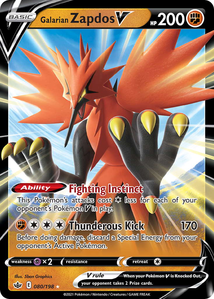 Galarian Zapdos V 080/233 Rare Holo V