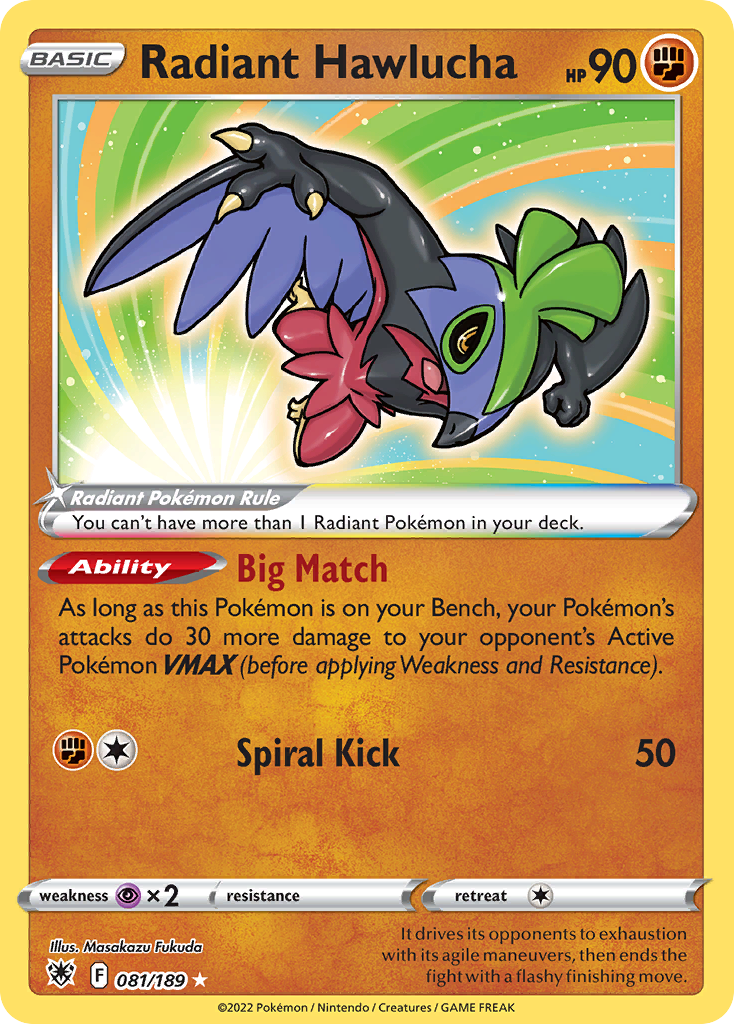 Radiant Hawlucha 081/216 Radiant Rare