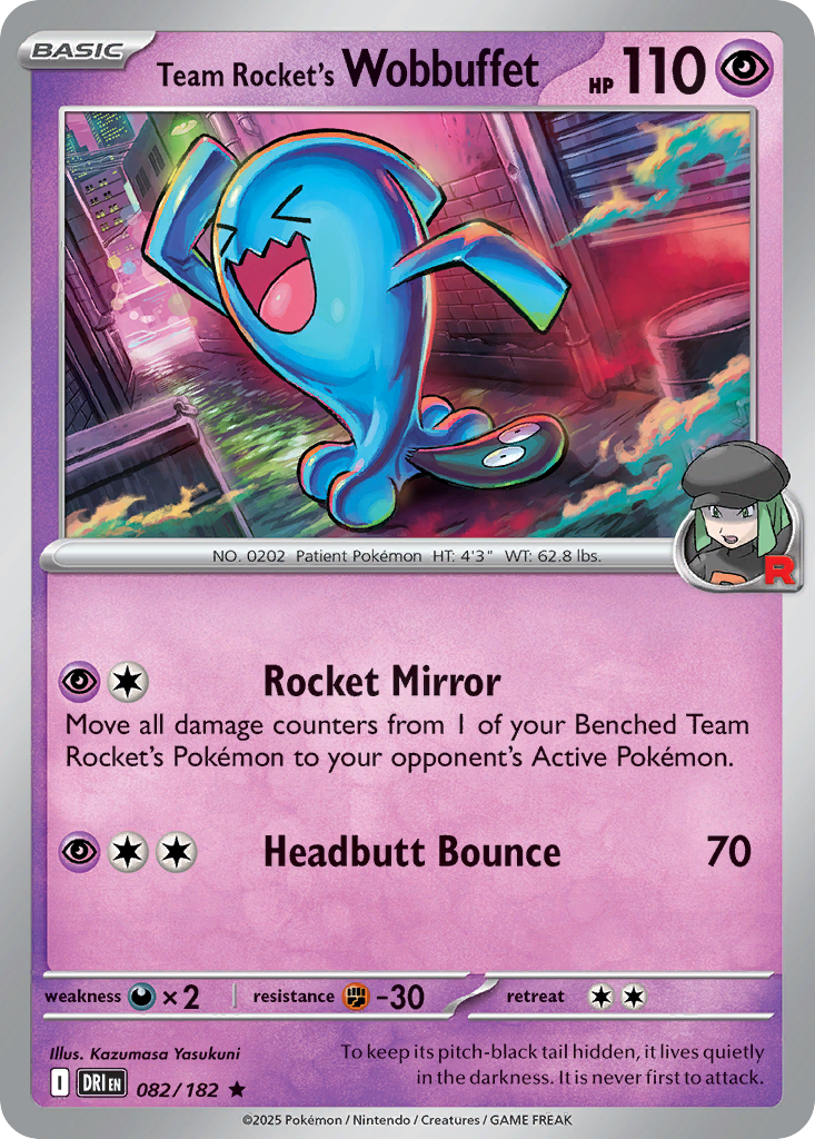 Team Rocket's Wobbuffet 082/244 Rare
