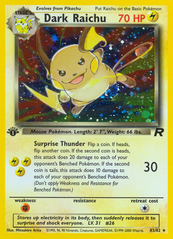 Dark Raichu 083/83 Rare Secret