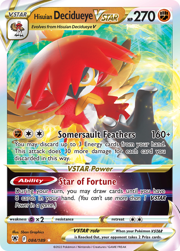 Hisuian Decidueye VSTAR 084/216 Rare Holo VSTAR
